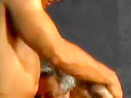 Older Guy And Chick With Strap-on Have Threesome With Tattooed Hunk