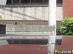 Oriental teen 18+ Piss Public