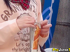 Oriental teen 18+ Piss Public