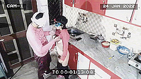 Owner And Maid Caught In Kitchen Blowjob And Hard Fuck