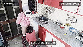 Owner And Maid Caught In Kitchen Blowjob And Hard Fuck