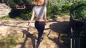 POV Blowjob teen 18+ cum mouth in the park
