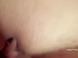 POV Filimg with a Busty MILF Brunette