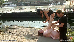 Pale British Slut Fucked In Public