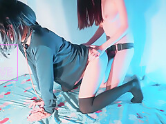 情妇支配着她的变装奴隶 Pegging In Chastity & Cum