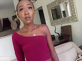 Petite Ebony Newbie Would Do Anything For A Job