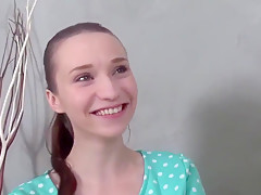 Petite babe with natural tits fucked hard