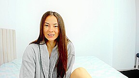 Petite skinny big saggy tits babe teasing show