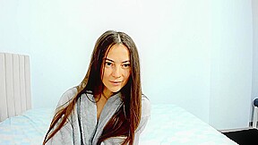Petite skinny big saggy tits babe teasing show