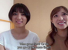 Playing private parts show and tell with two Japanese wives