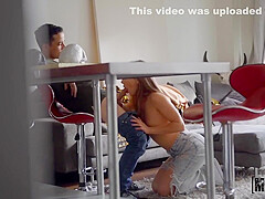 Pleasuring Horny Dude In The Living Room - Ricky Spanish And Paige Owens