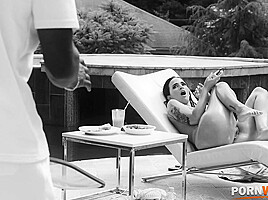Pool Cleaner with BBC Bangs Sunbathing Slut Claudia Bavel GP2368 - PornWorld
