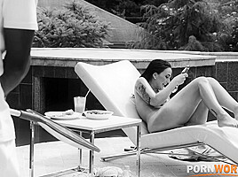 Pool Cleaner with BBC Bangs Sunbathing Slut Claudia Bavel GP2368 - PornWorld