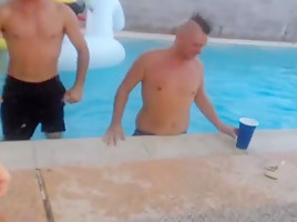Pool party with naked college babes