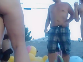 Pool party with naked college babes