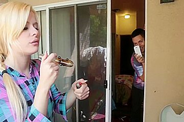 Pot Smoking Step-sis Filled Up With Cum