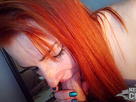 Pov Bj For Lucky Cameraman From Really Hot Petite Ginger Model Rikki Cum Drooling