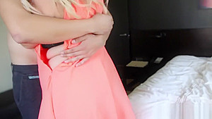 Pov busty teen 18+ gobbles dick