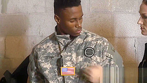 Pretend soldier gives officer smith a rimjob before fucking her pussy