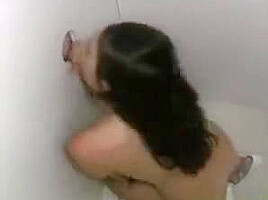 Pretty Brunette Sucking Dick And Facial At Glory Hole