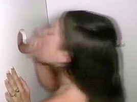 Pretty Brunette Sucking Dick And Facial At Glory Hole