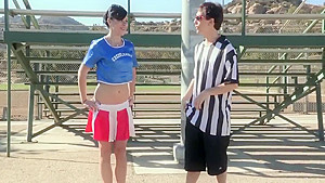 Pretty Cheerleader For An Old Pig Cock