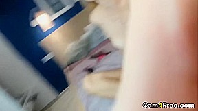 Pretty Hot Nerdy Babe Toys her Tight Pussy