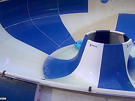 Pretty babe is having sex with a stranger, in the aqua park and enjoying it a lot