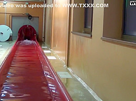 Pretty babe is having sex with a stranger, in the aqua park and enjoying it a lot