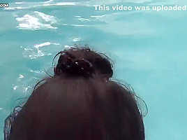 Pretty babe is having sex with a stranger, in the aqua park and enjoying it a lot