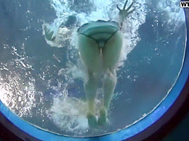 Pretty babe is having sex with a stranger, in the aqua park and enjoying it a lot