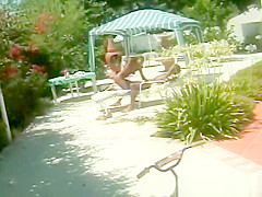 Pretty ebony fucked in the pool