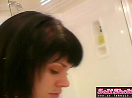 Pretty teen 18+ does her eye make up