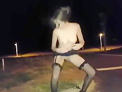 Public Insertion of Anal Beads and Dildo Fucking