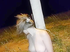 Public Insertion of Anal Beads and Dildo Fucking