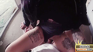 Public Milf With Tattooed Body Fucked In Abandoned Building