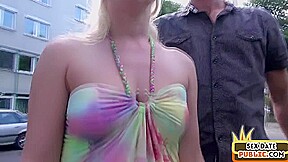 Public amateur German babe fucked outdoor after casting