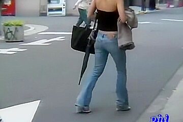 Public downblouse compilation with skinny oriental chicks being caught on tape