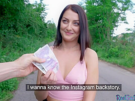 Public reality babe POV banged outdoor 4 cash after casting