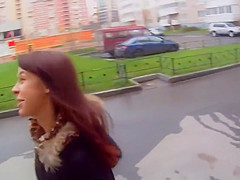 Pulled cutie pov doggystyled on the balcony