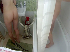 Purple dildo fucking with two hot girls