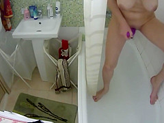 Purple dildo fucking with two hot girls