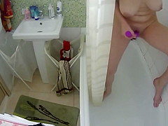 Purple dildo fucking with two hot girls