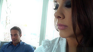 Pussyfucked Femdom Makes Her Sub Spray Cum