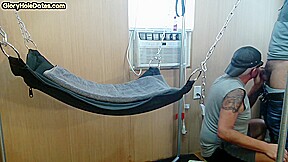 Real gaydaddy fucked at home in sling by cocksucked stud