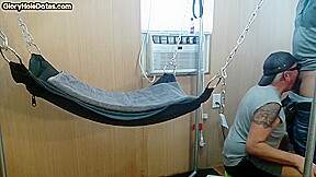 Real gaydaddy fucked at home in sling by cocksucked stud