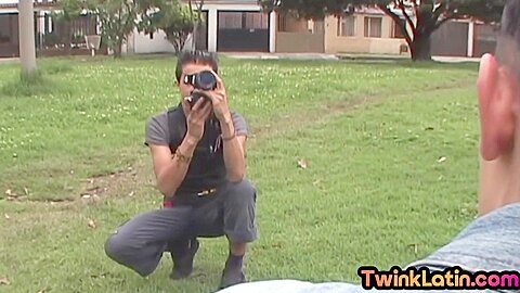 Real skinny twink Latino assfucked on set by BFs cock