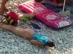 Real swingers at a nudist beach