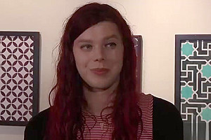 Redhead teen 18+ shemale enjoys in a crazy threesome sex