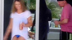 Reserved couple lets lose upon their arrival to the swing house